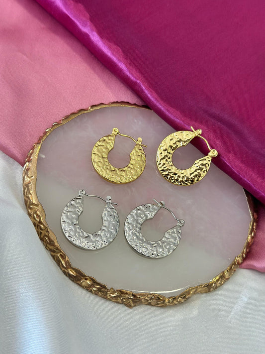 Aretes circulo aplastado puntos #78E
