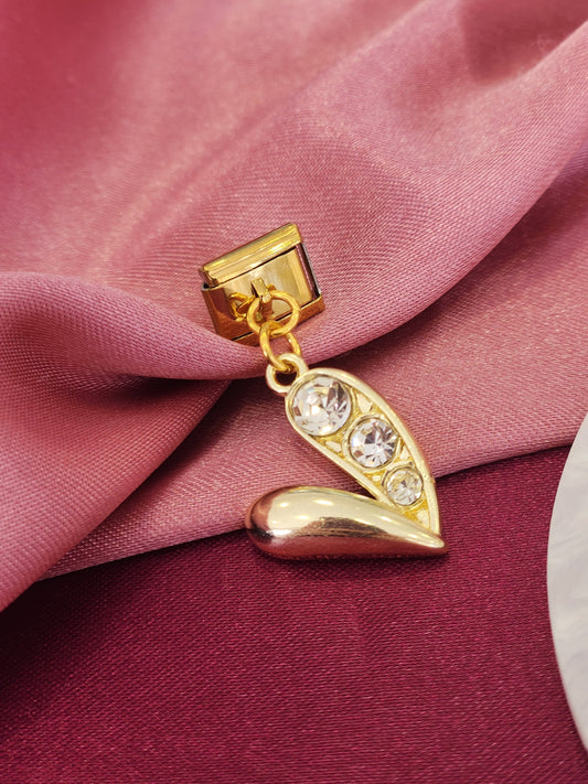 Charm corazon mitad zirconia colgante #13