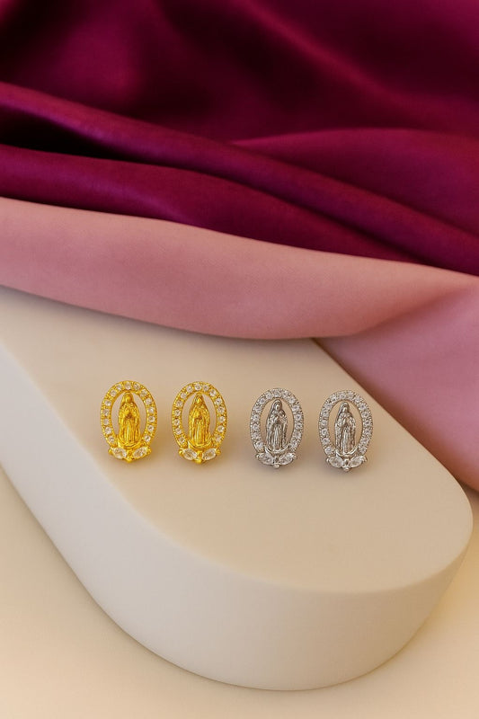 Aretes virgen ovalados #80