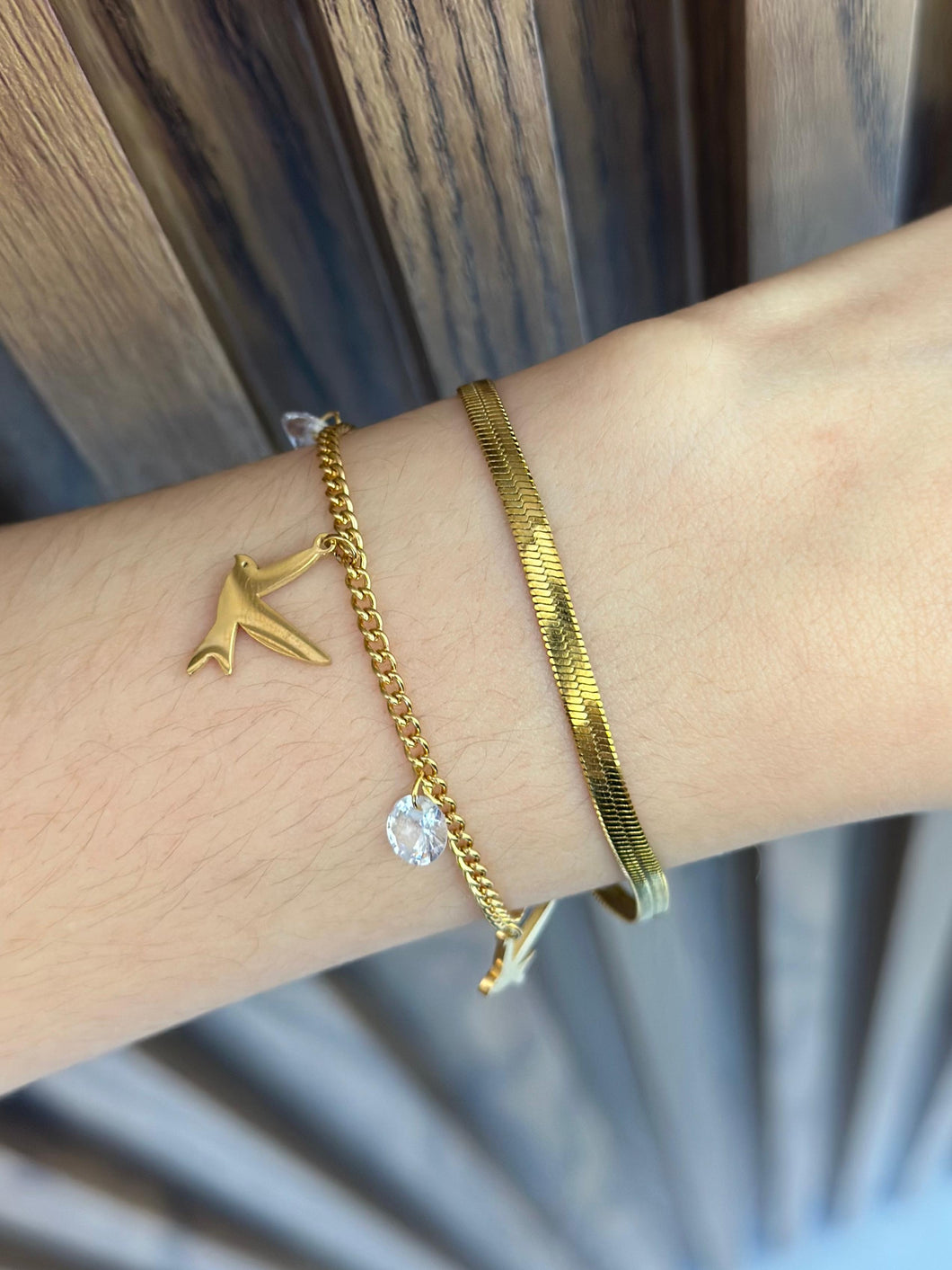 Pulsera doble palomas plana #29