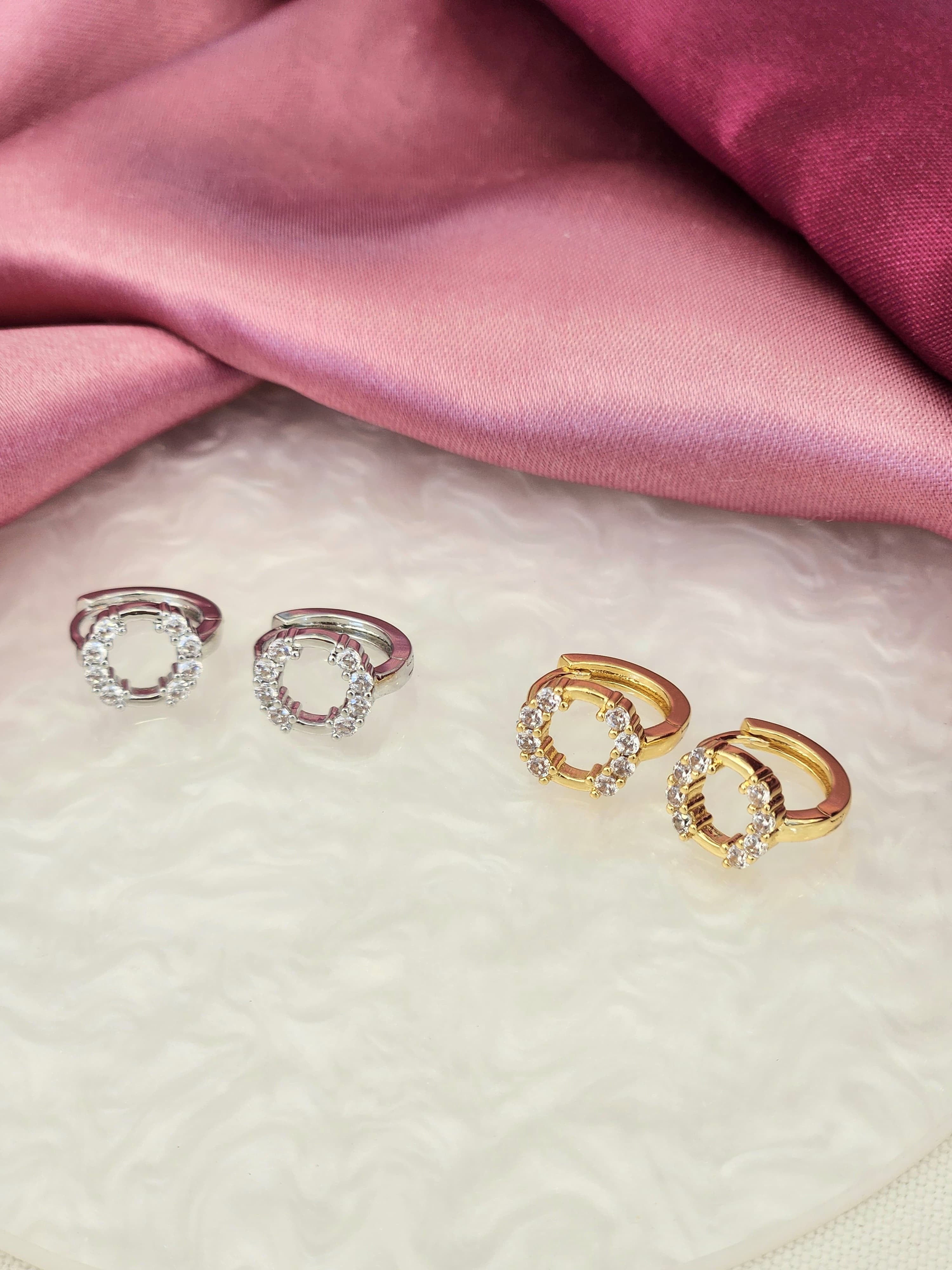 Aretes circulo mitad solido #177