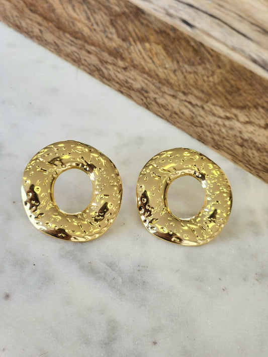 Aretes circulo hueco centro #H12