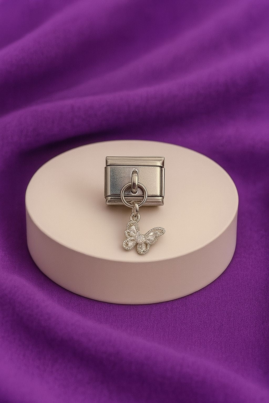 Charm mariposa zirconia plateado #4