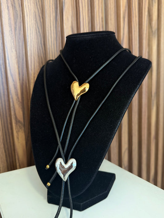 Collar corazon colgante negro #L19