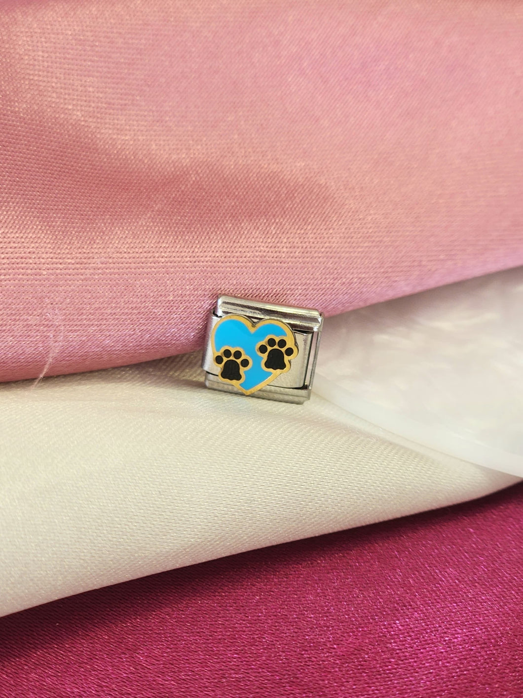 Charm huella corazon azul