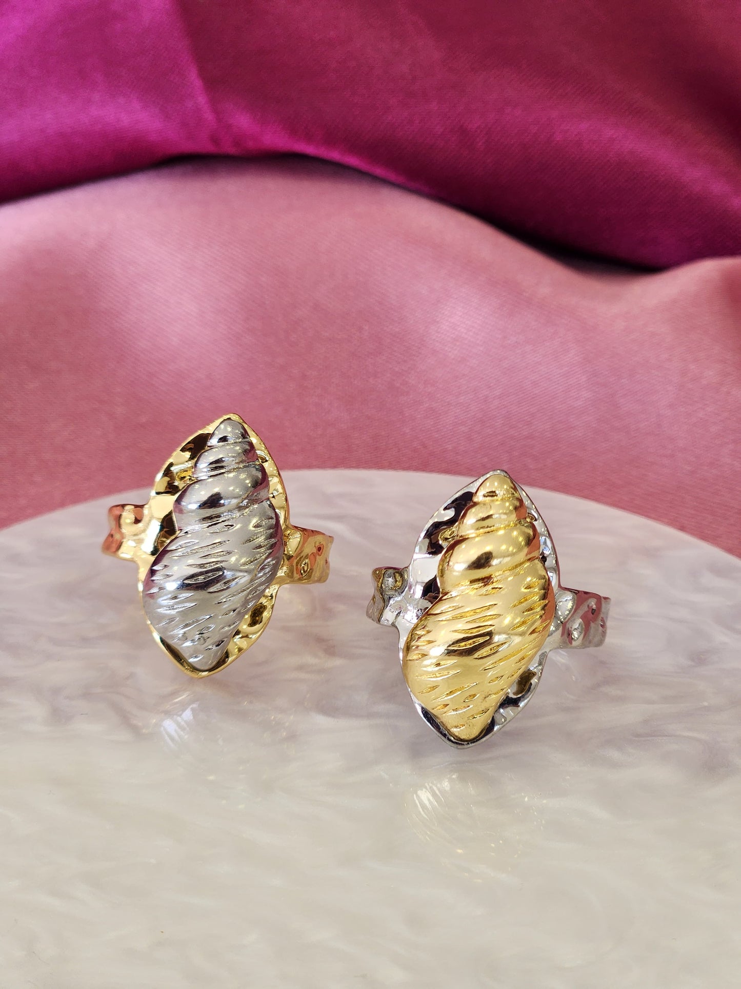 Anillo caracola bicolor 3D