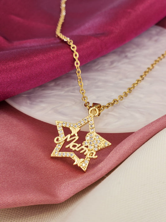 Collar mama estrella con mariposas #C143.4