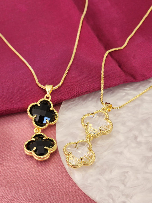 Collar trebol doble #H11