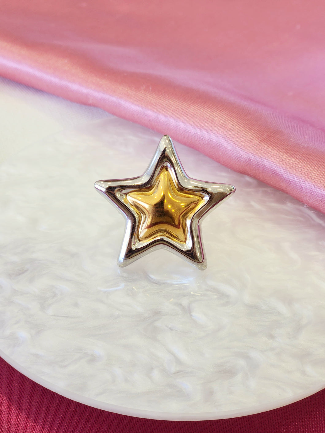 Anillo bicolor estrella interna #F22