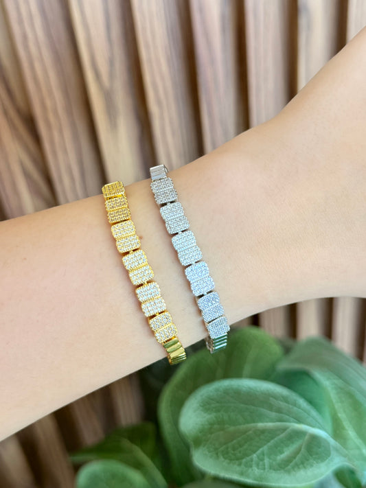 Pulsera rectangulos zirconia #43