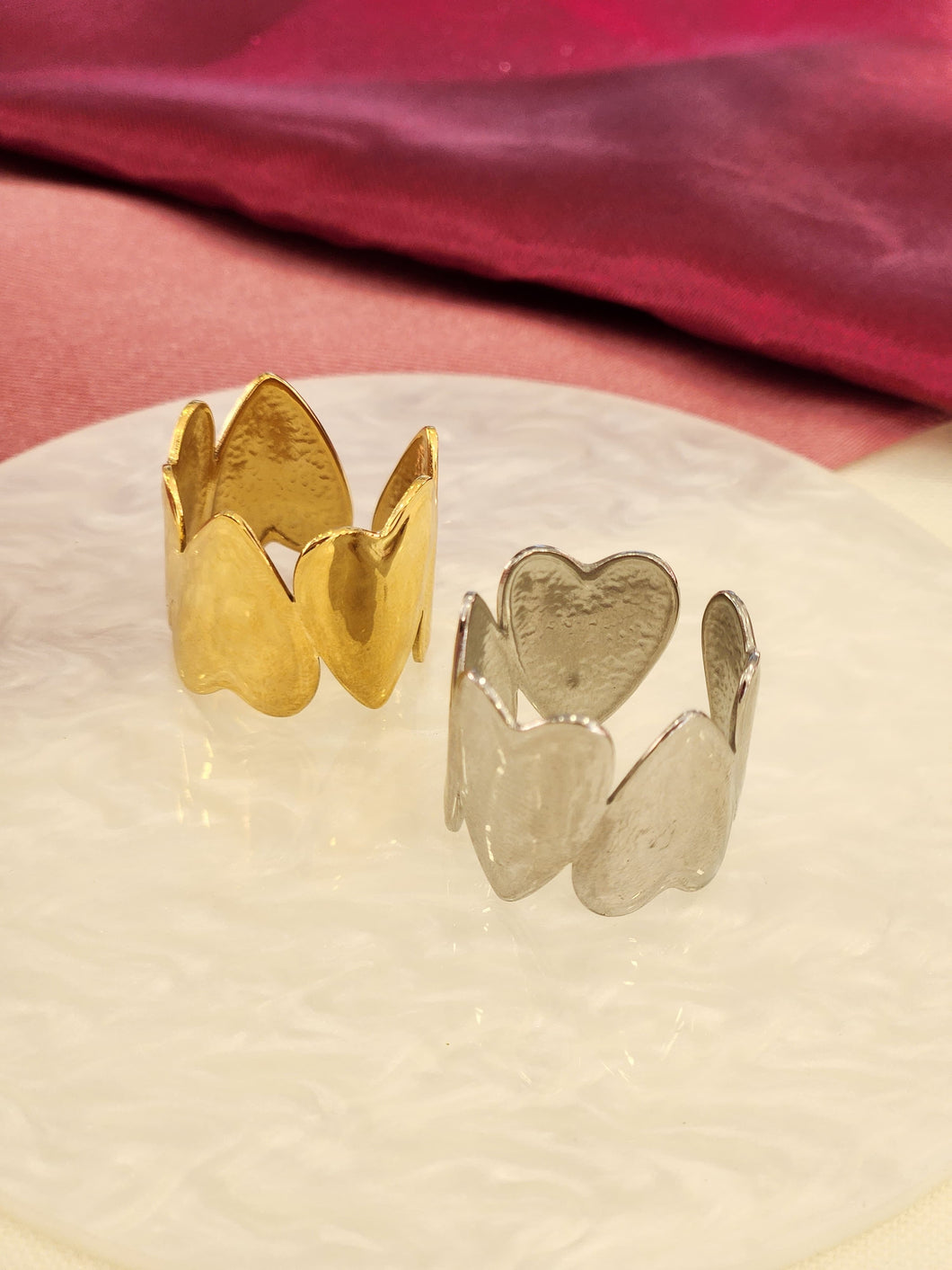 Anillo corazon gruesos anchos #G24