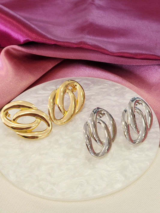 Aretes ovalo entrelazado