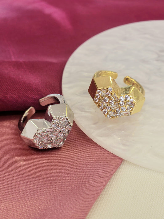Anillo corazon rigido zirconia