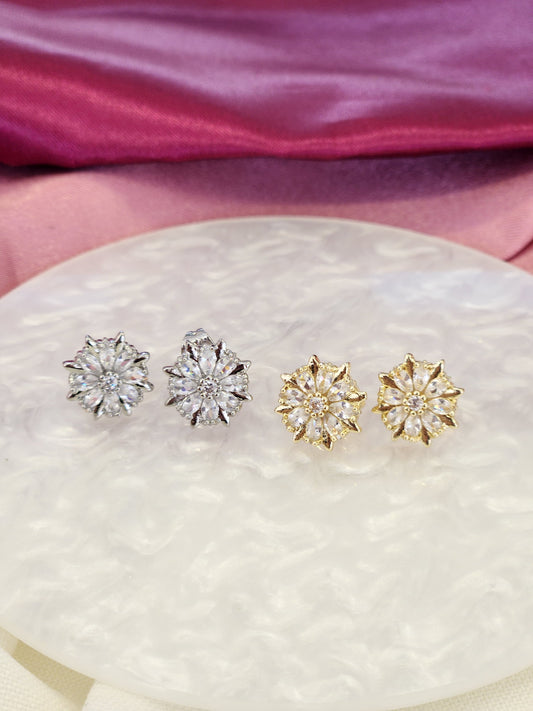 Aretes flor zirconia #K16.2
