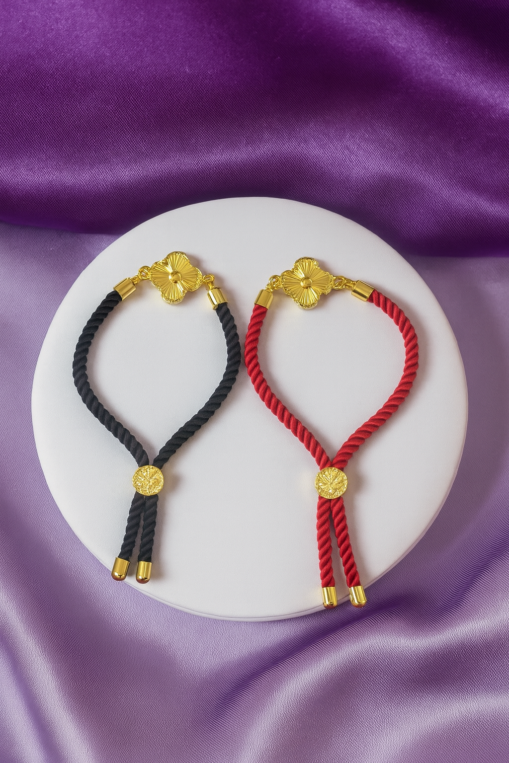 Pulsera trebol tela #1