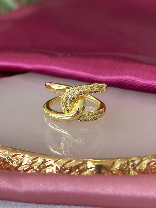 Anillo cadena nudo zirconia #136D