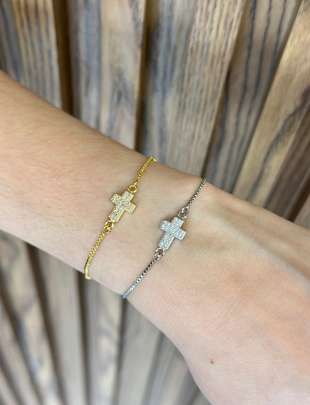Pulsera cruz zirconia #R