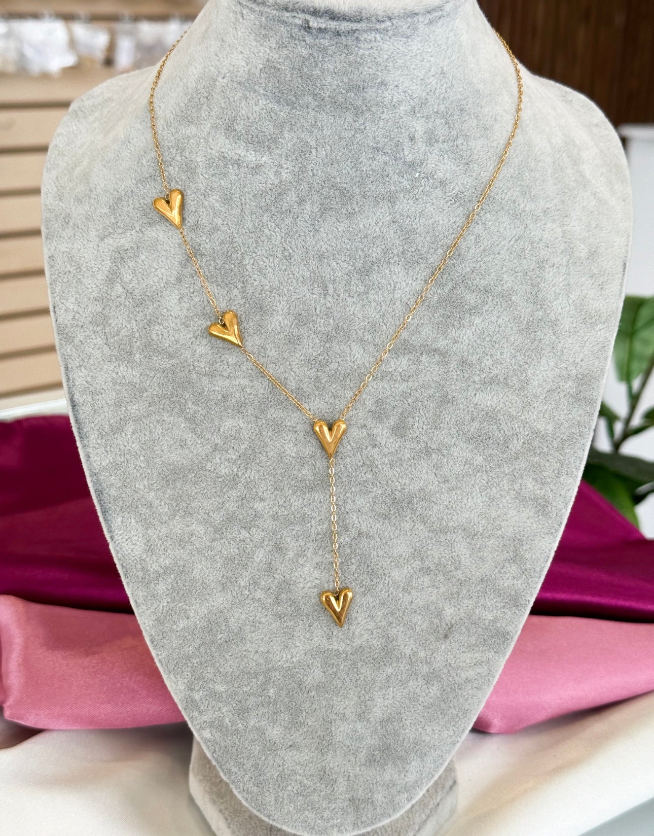Collar corazones solidos colgante #k32