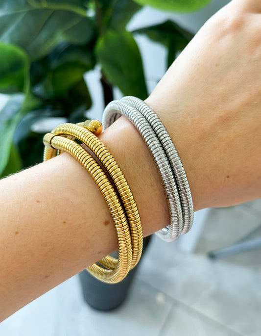 Pulsera ajustable doble lineas #C203