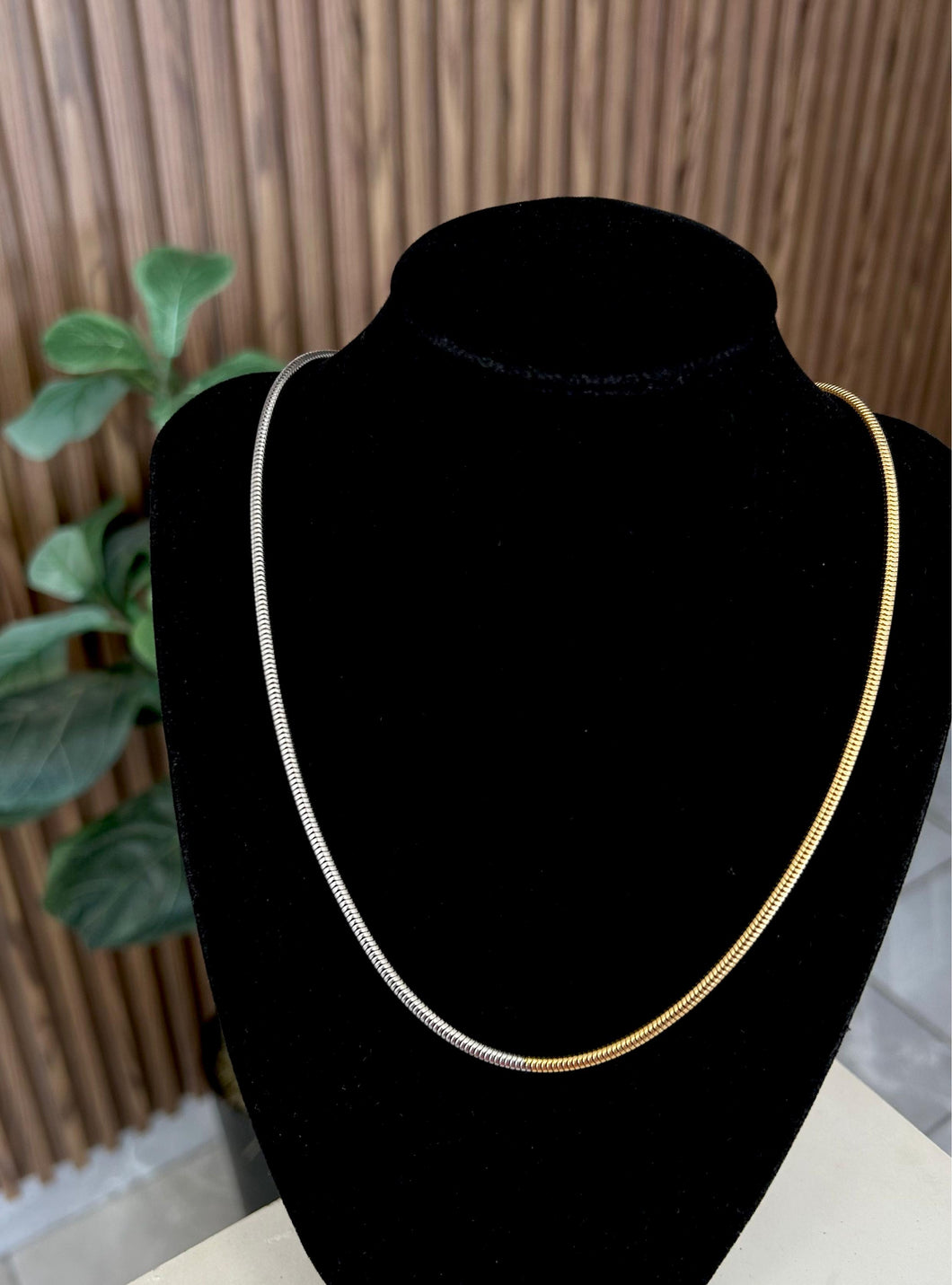Collar bicolor tubular 4mm