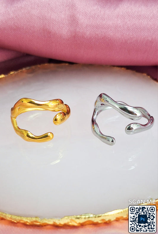 Anillo herradura derretida #8