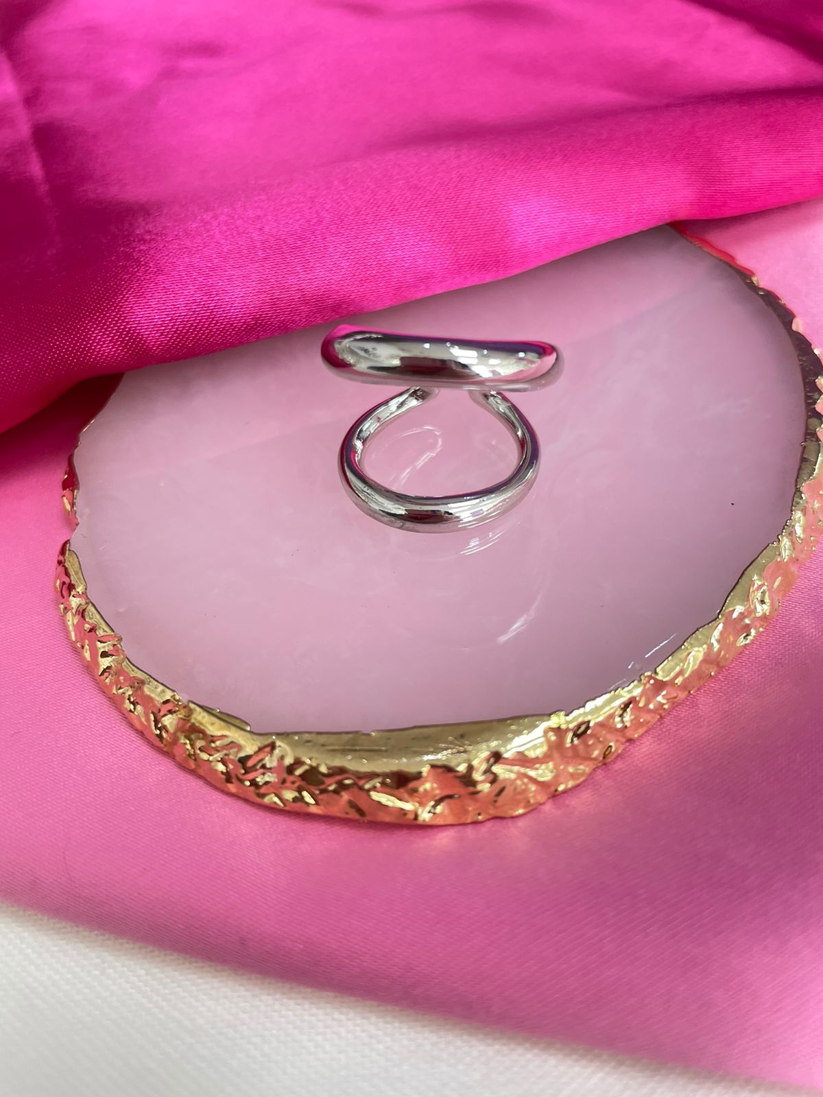 Anillo Doble Plateado #227