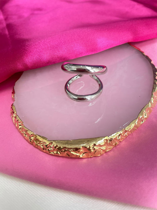 Anillo Doble Plateado #227
