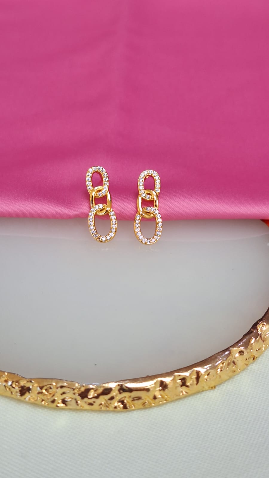 Aretes colgantes cadena zirconia #45