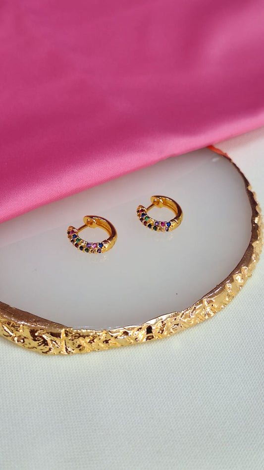 Aretes mitad zirconia colores #146
