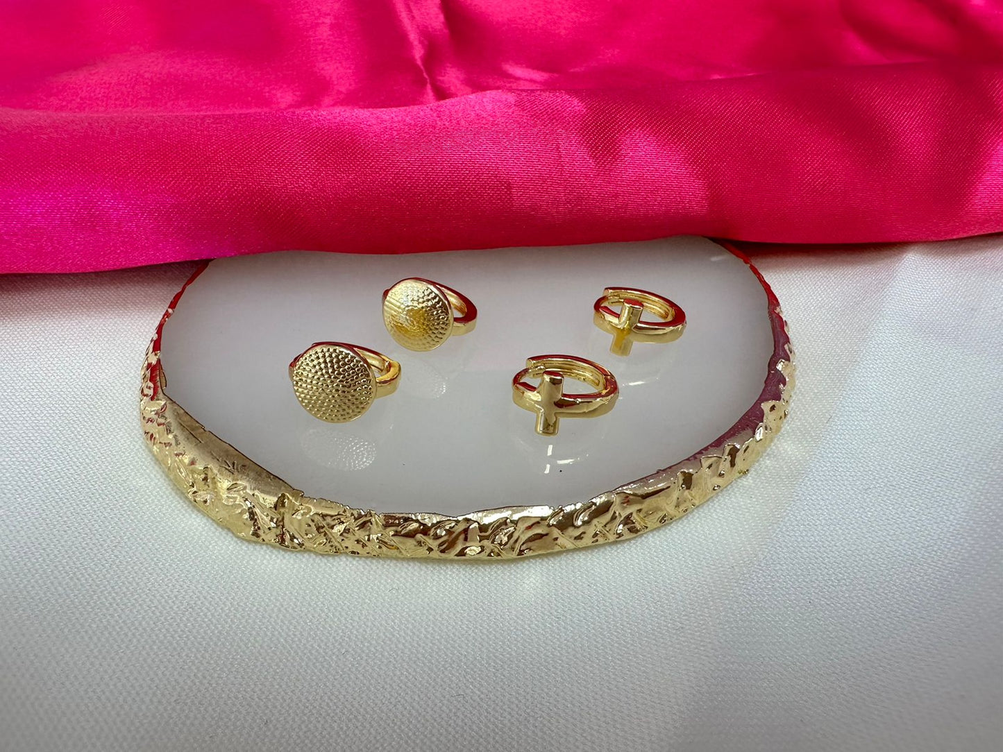 Set arracadas circulo cruz #C96