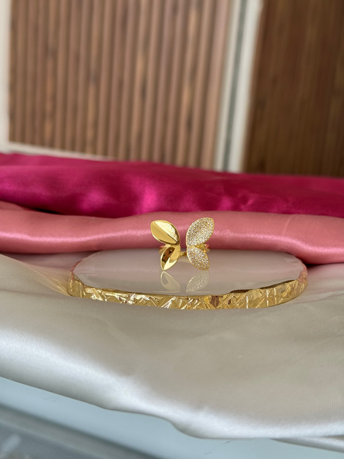 Anillo mariposa mitad zirconia #198A