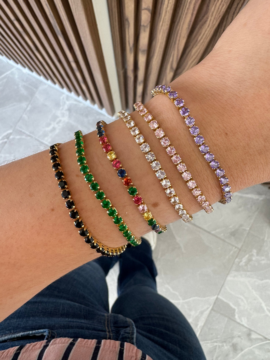 Pulsera brillos zirconia colores grande #A15