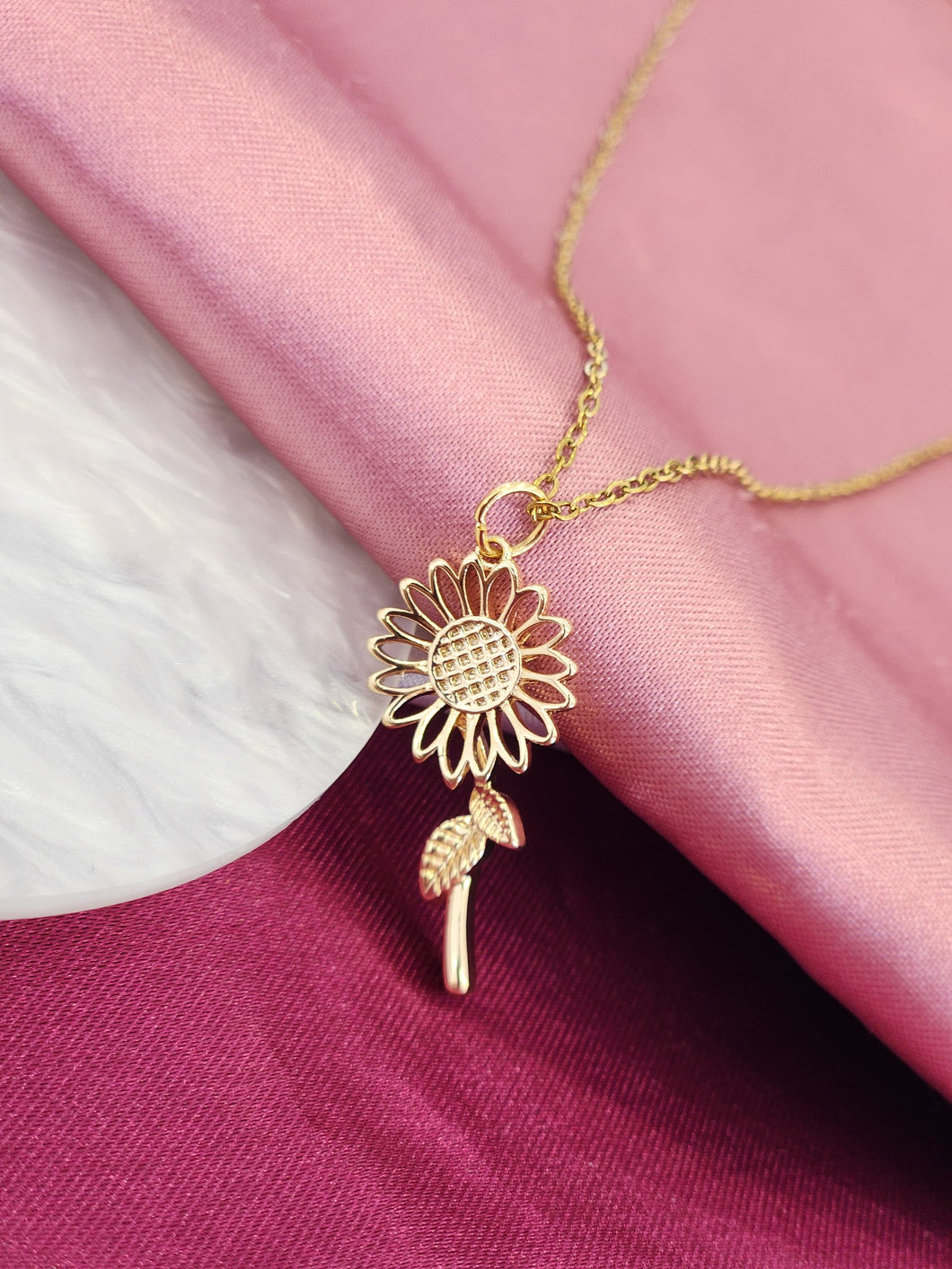 Collar girasol hojas #EE