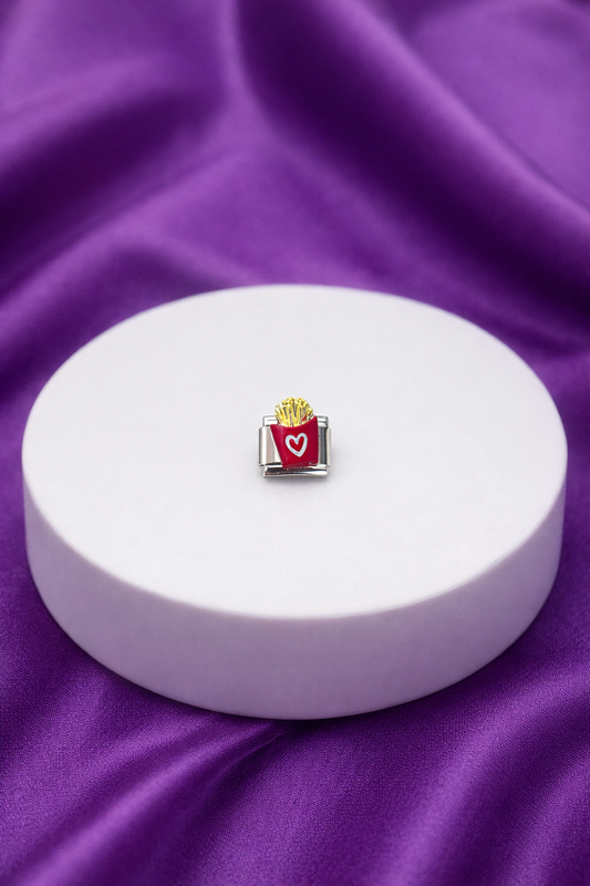 Charm papas corazon plateado #12