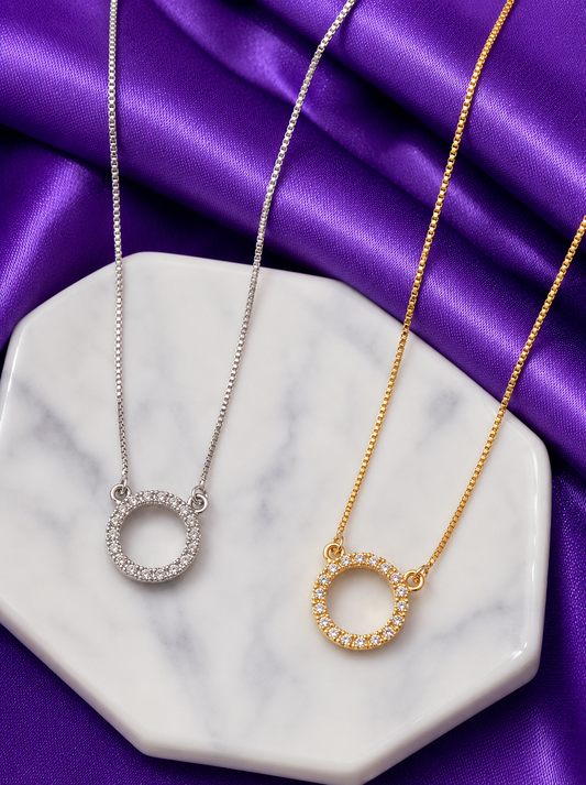 Collar circulo zirconia #H