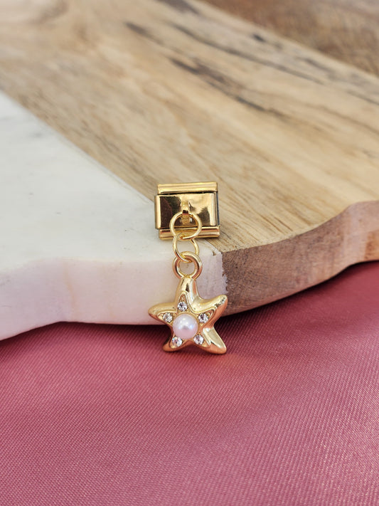 Charm estrella mar perla zirconia#14