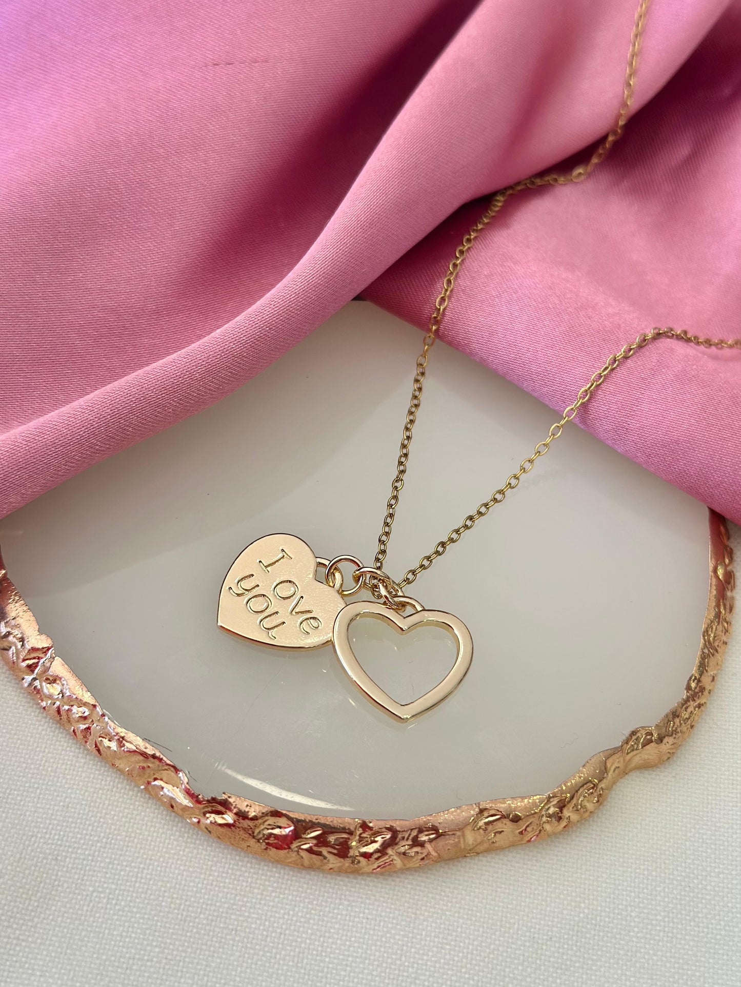 Collar corazones I love you #M