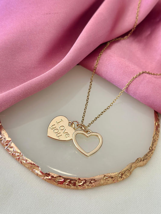Collar corazones I love you #M