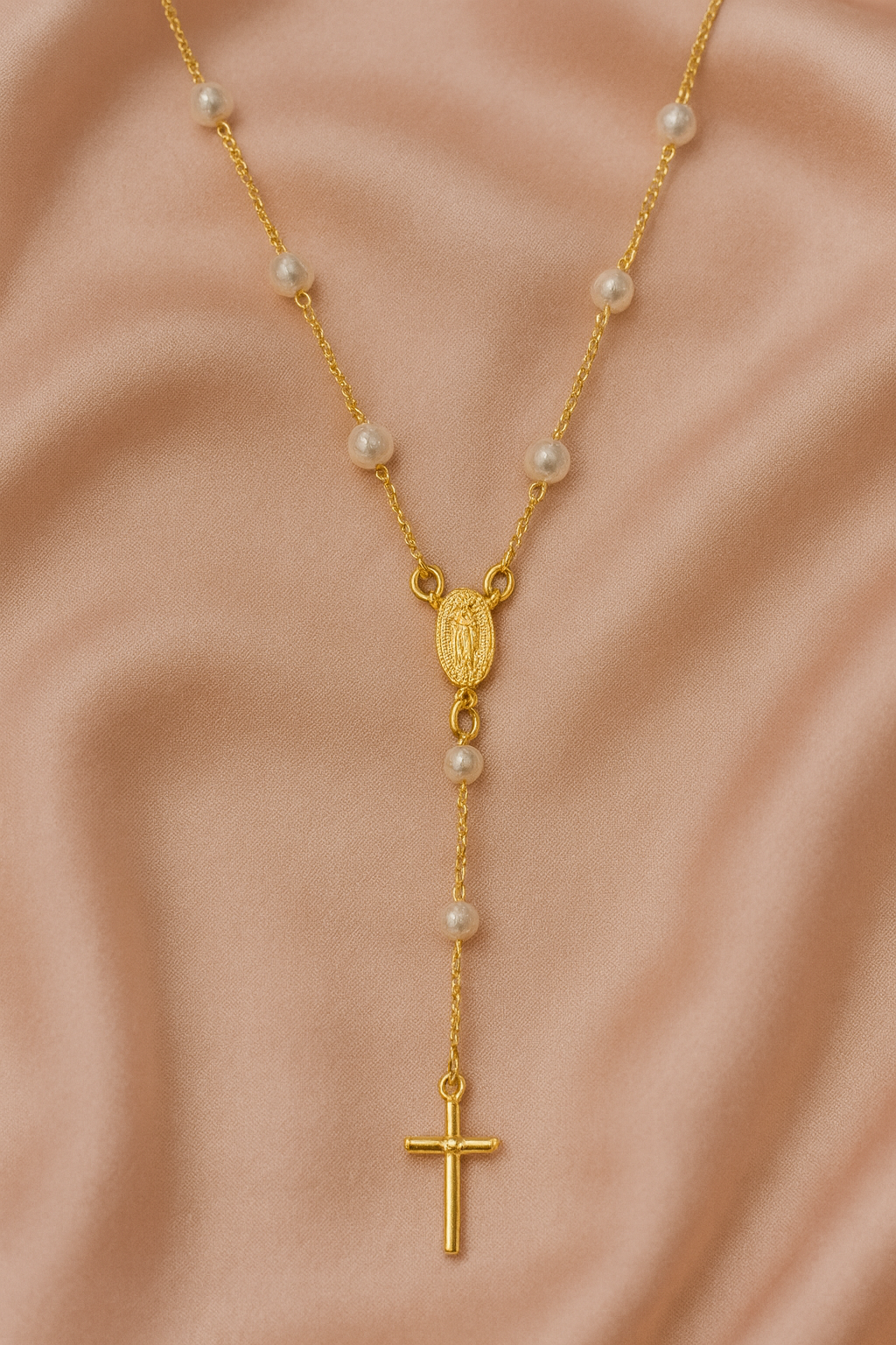 Collar Rosario perlas virgen #0 #U8