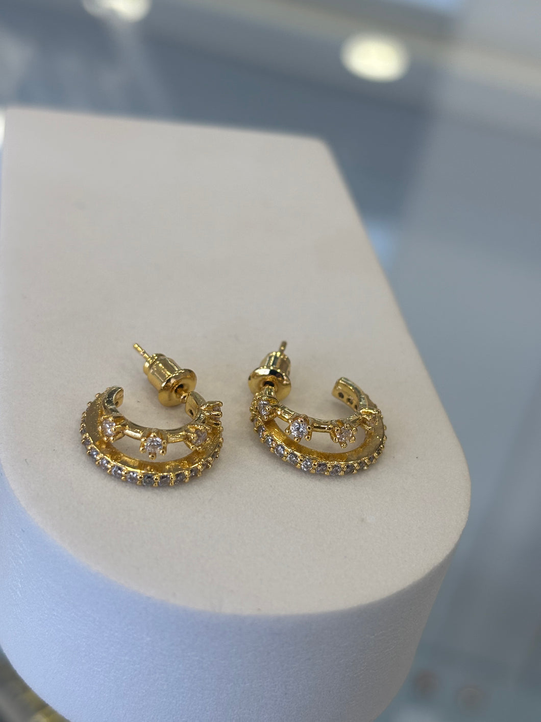 Aretes triples zirconia #73D