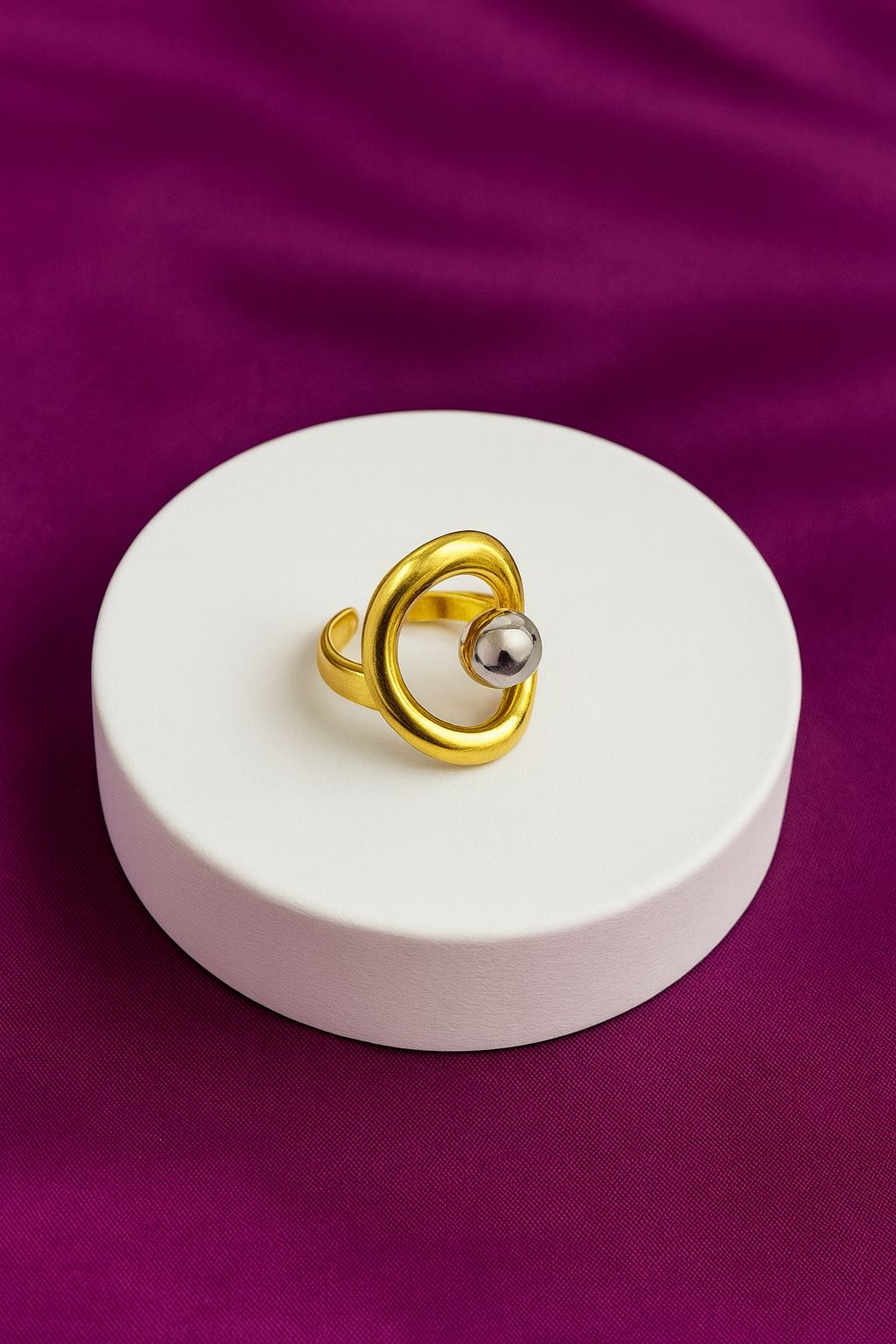 Anillo bola gris circulo #E1