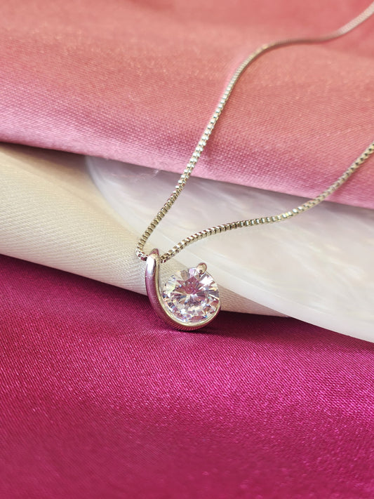Collar zirconia copete plateado B4.8