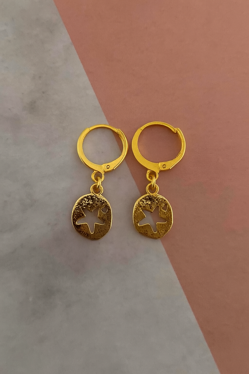 Aretes Estrella Dentro de Circulo #D10