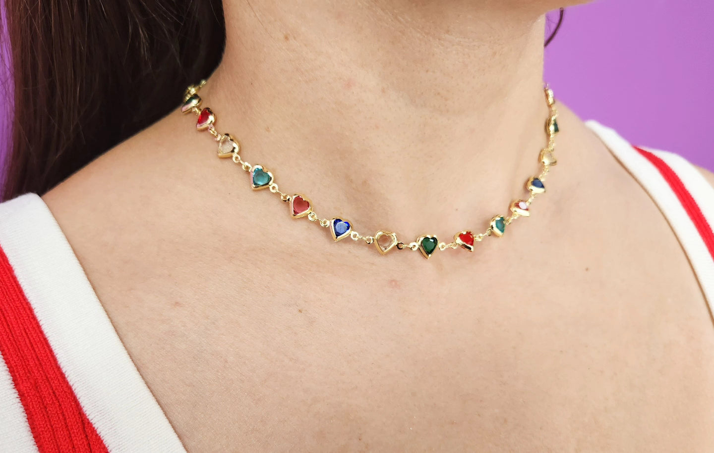 Choker corazones colores #M5