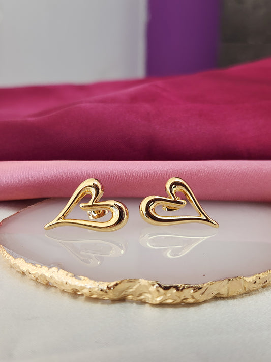 Aretes corazones huecos gruesos #C131