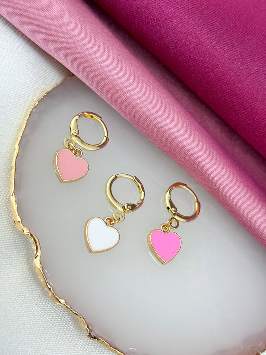 Aretes corazon colores #Z