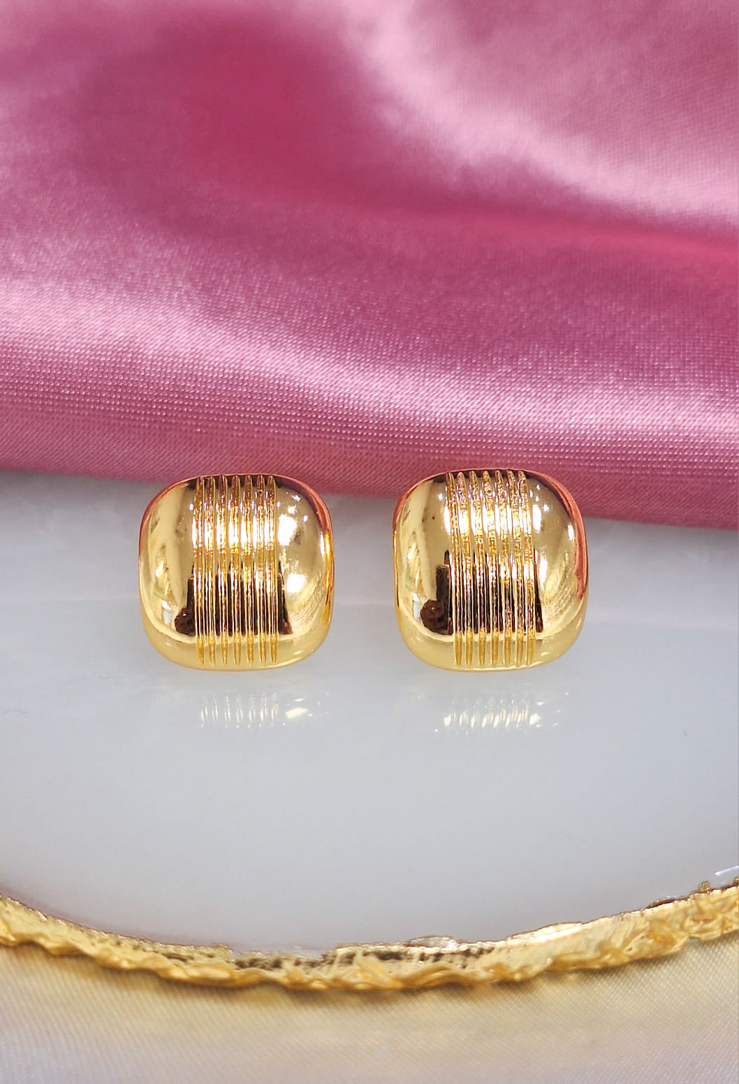 Aretes cuadrados con rayas #C112
