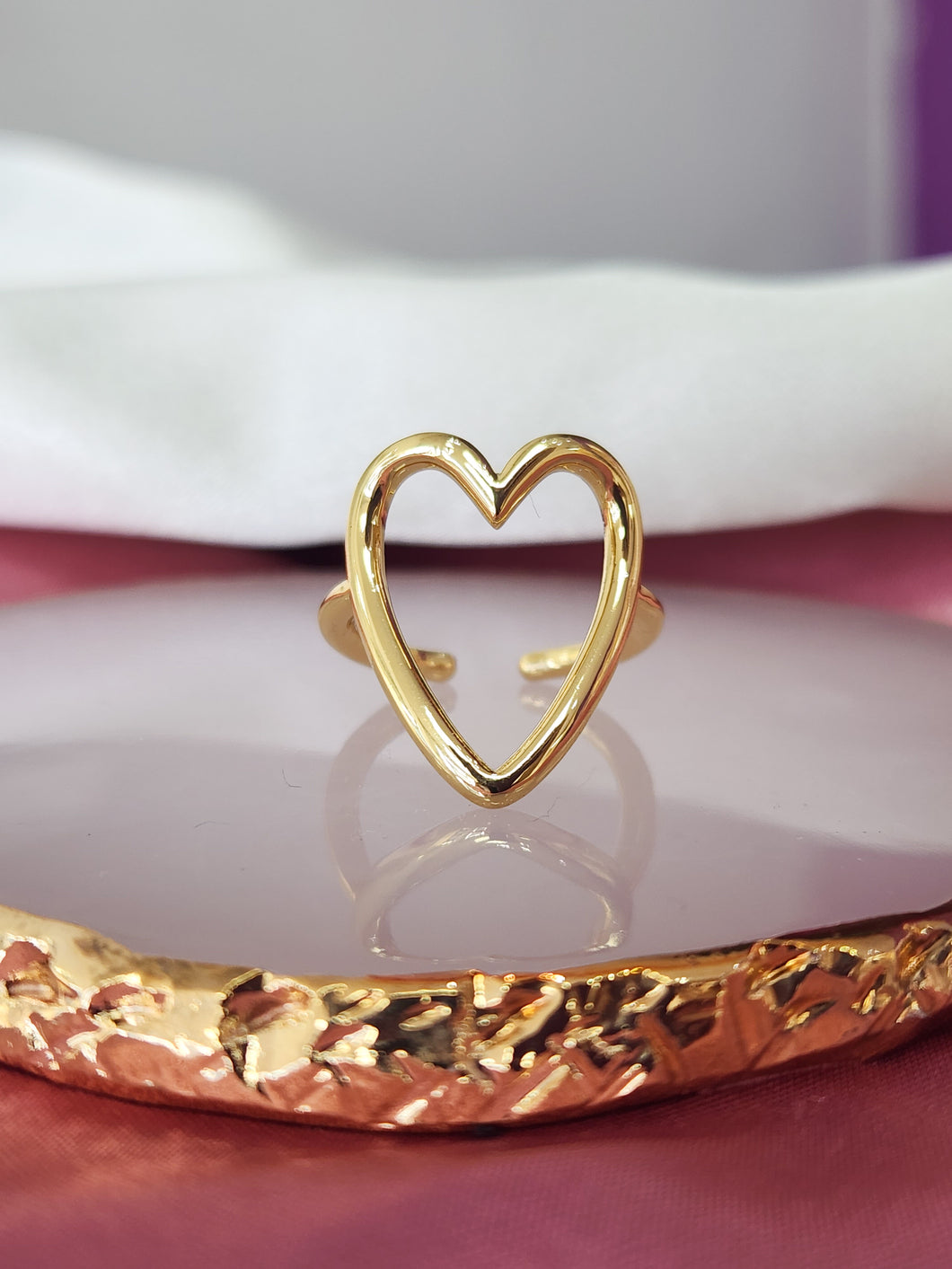Anillo corazon alargado hueco #196