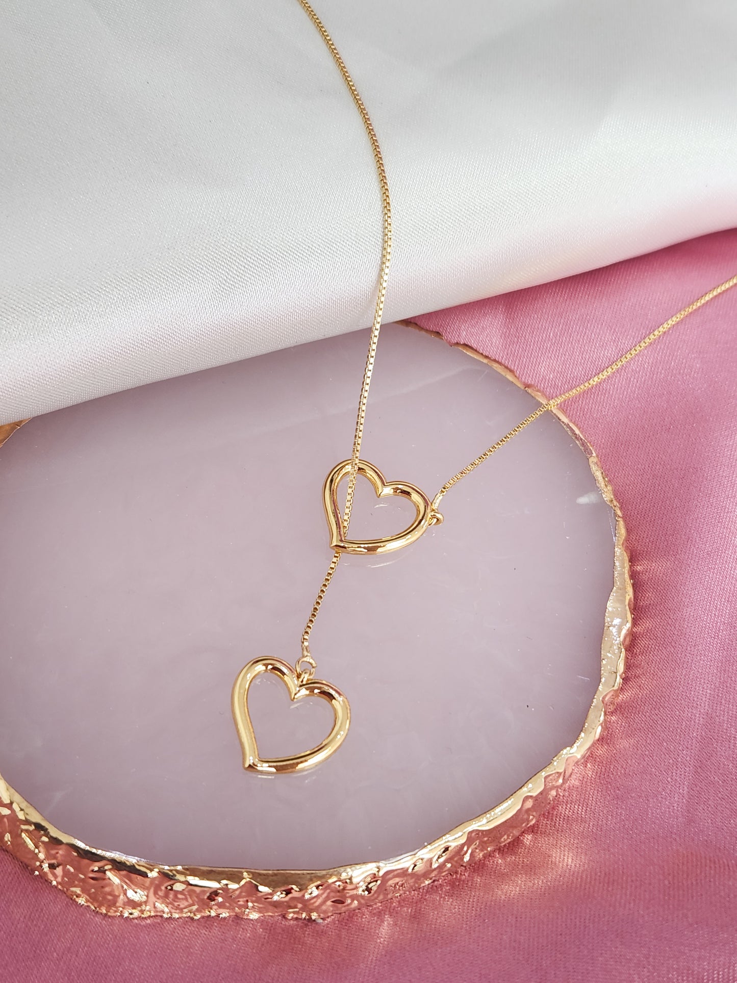 Collar doble corazon colgante #WW