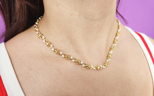 Choker perlas infinito #M12.2